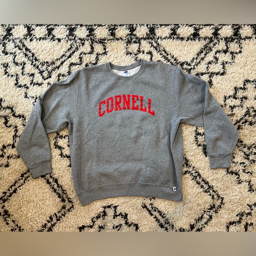 Vintage Y2K Russell Athletic Cornell University Crewneck Sweatshirt Gray Size XL